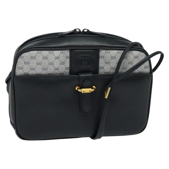 GUCCI Micro GG Supreme Shoulder Bag Pvc Navy Gold - Picture 1 of 16